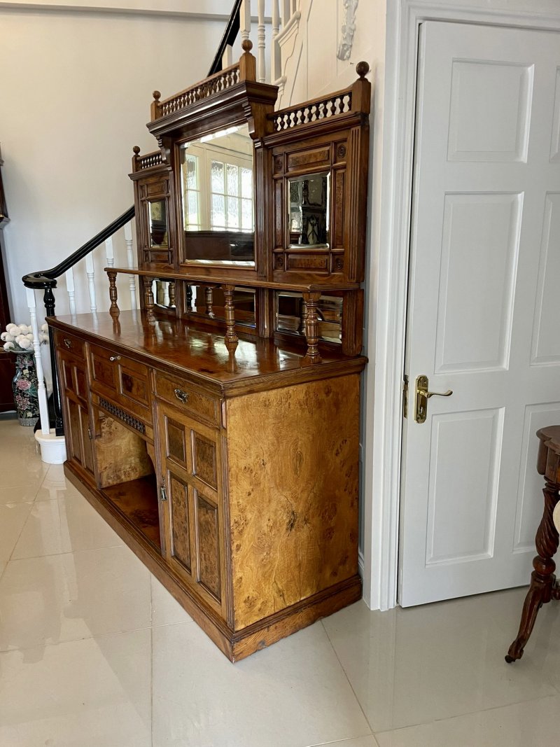 Outstanding Quality Antique Victorian Pollard Oak Mirror Back Sideboard by James Schoolbred - Image 5